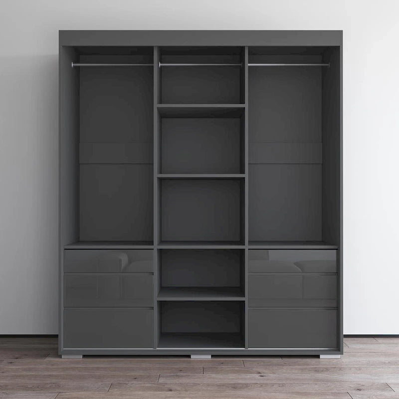 Armadio moderno a 3 ante Monaco da 180 cm con specchio