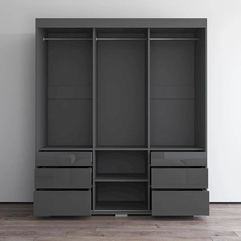 Armadio moderno a 3 ante Monaco da 180 cm con specchio