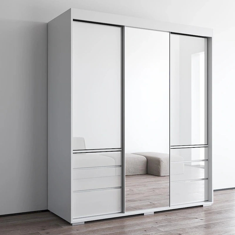 Armadio moderno a 3 ante Monaco da 180 cm con specchio