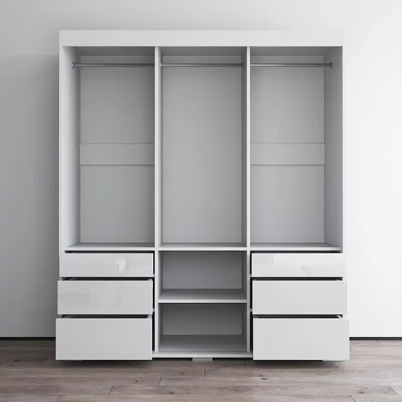 Armadio moderno a 3 ante Monaco da 180 cm con specchio