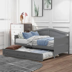 Divano Letto Singolo in Legno con 2 Cassetti / Letto Estraibile, Divano Letto per Camera da Letto Soggiorno, Nessuna Rete a Molle Necessaria