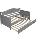 Divano Letto Singolo in Legno con 2 Cassetti / Letto Estraibile, Divano Letto per Camera da Letto Soggiorno, Nessuna Rete a Molle Necessaria