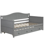 Divano Letto Singolo in Legno con 2 Cassetti / Letto Estraibile, Divano Letto per Camera da Letto Soggiorno, Nessuna Rete a Molle Necessaria