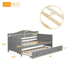 Divano Letto Singolo in Legno con 2 Cassetti / Letto Estraibile, Divano Letto per Camera da Letto Soggiorno, Nessuna Rete a Molle Necessaria
