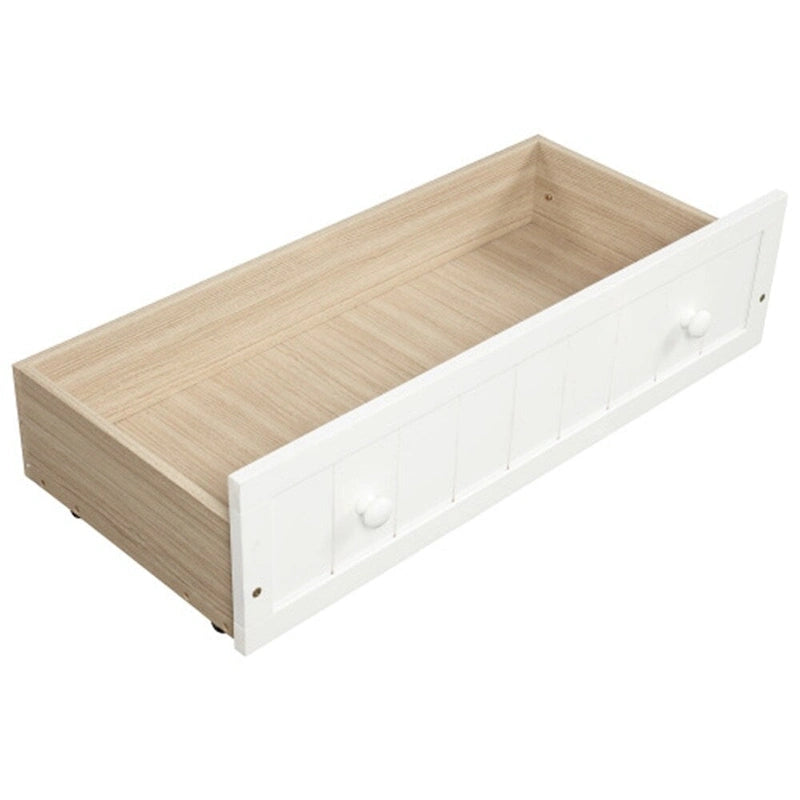Divano Letto Singolo in Legno con 2 Cassetti / Letto Estraibile, Divano Letto per Camera da Letto Soggiorno, Nessuna Rete a Molle Necessaria