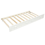 Divano Letto Singolo in Legno con 2 Cassetti / Letto Estraibile, Divano Letto per Camera da Letto Soggiorno, Nessuna Rete a Molle Necessaria
