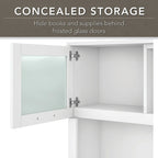 Scrivania a L Somerset 72W con credenza, armadietto e libreria in grigio