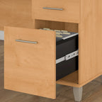 Scrivania a L Somerset 72W con credenza, armadietto e libreria in grigio