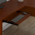 Scrivania a L Somerset 72W con credenza, armadietto e libreria in grigio