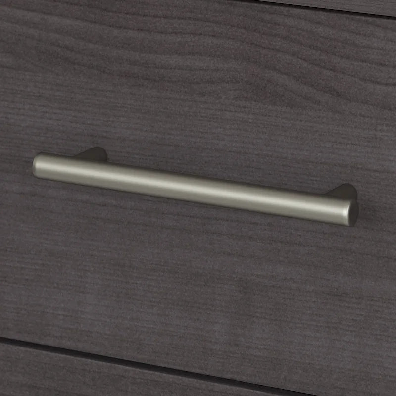 Scrivania a L Somerset 72W con credenza, armadietto e libreria in grigio
