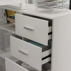 Scrivania ad angolo per computer da 55" - Postazione di lavoro con cassetti - 5 colori grandi