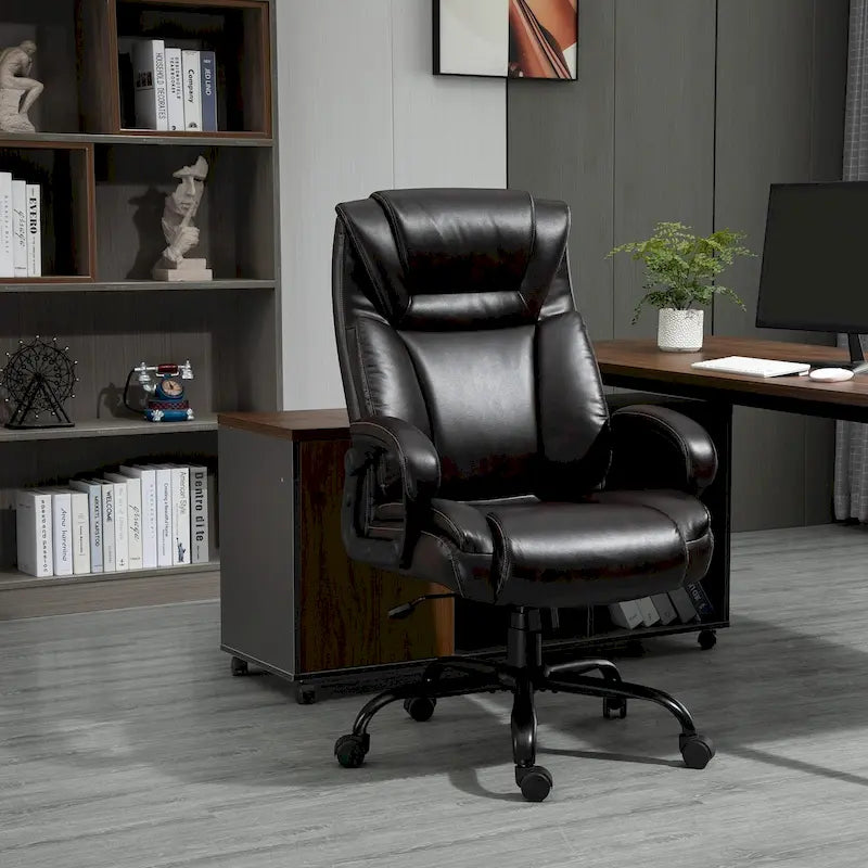 Sedia da Ufficio Direzionale Grande e Alta 400 libbre Sedia da Scrivania per Computer con Schienale Alto in Pelle PU, Imbottitura Ergonomica