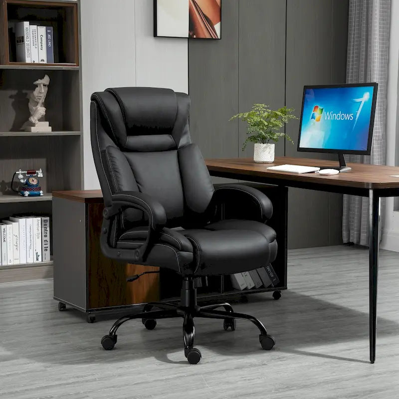 Sedia da Ufficio Direzionale Grande e Alta 400 libbre Sedia da Scrivania per Computer con Schienale Alto in Pelle PU, Imbottitura Ergonomica