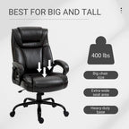 Sedia da Ufficio Direzionale Grande e Alta 400 libbre Sedia da Scrivania per Computer con Schienale Alto in Pelle PU, Imbottitura Ergonomica