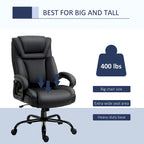 Sedia da Ufficio Direzionale Grande e Alta 400 libbre Sedia da Scrivania per Computer con Schienale Alto in Pelle PU, Imbottitura Ergonomica