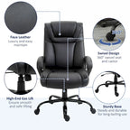 Sedia da Ufficio Direzionale Grande e Alta 400 libbre Sedia da Scrivania per Computer con Schienale Alto in Pelle PU, Imbottitura Ergonomica