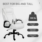 Sedia da Ufficio Direzionale Grande e Alta 400 libbre Sedia da Scrivania per Computer con Schienale Alto in Pelle PU, Imbottitura Ergonomica