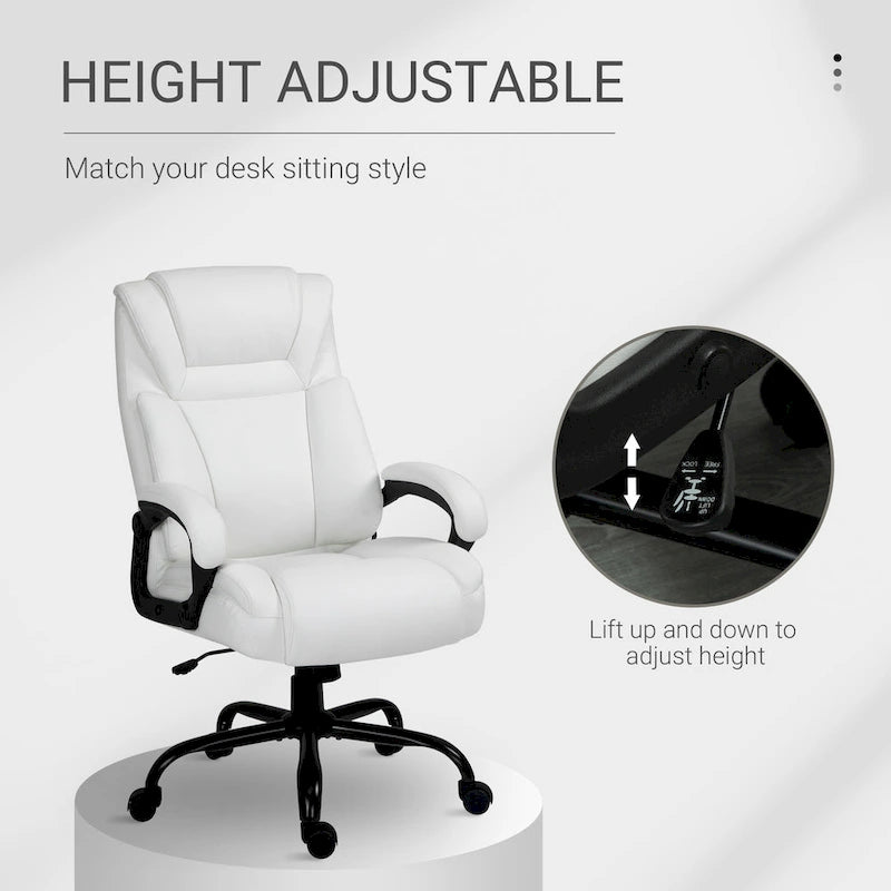 Sedia da Ufficio Direzionale Grande e Alta 400 libbre Sedia da Scrivania per Computer con Schienale Alto in Pelle PU, Imbottitura Ergonomica