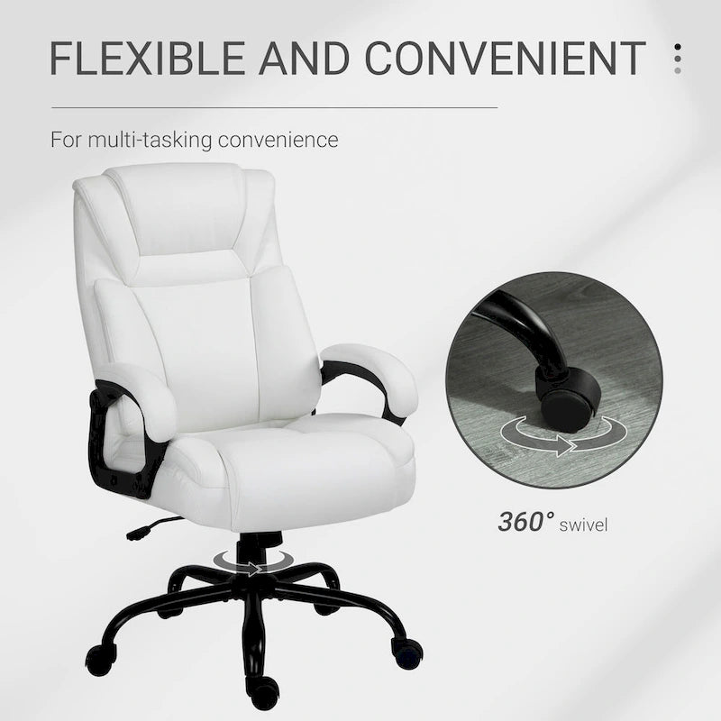 Sedia da Ufficio Direzionale Grande e Alta 400 libbre Sedia da Scrivania per Computer con Schienale Alto in Pelle PU, Imbottitura Ergonomica