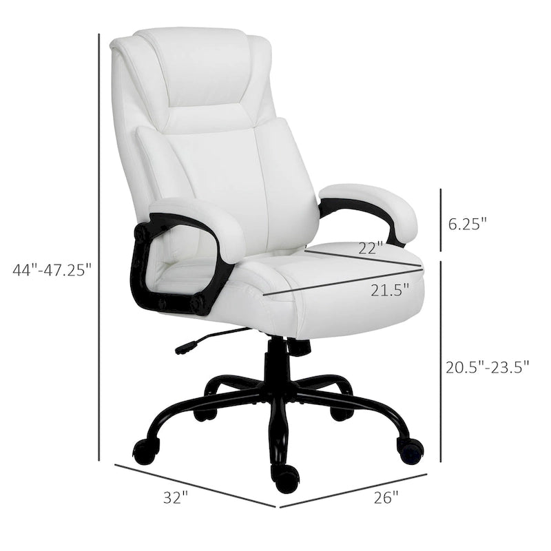 Sedia da Ufficio Direzionale Grande e Alta 400 libbre Sedia da Scrivania per Computer con Schienale Alto in Pelle PU, Imbottitura Ergonomica