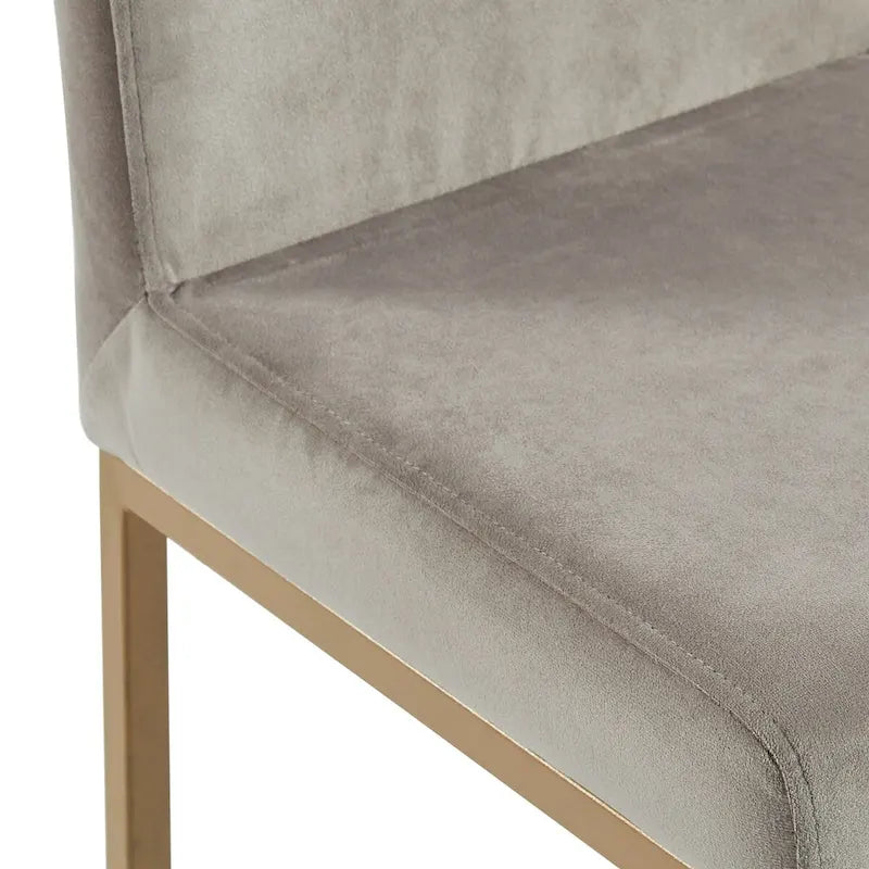 Set di 2 sedie da bancone contemporanee in tessuto grigio e oro 37.5