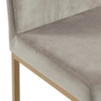 Set di 2 sedie da bancone contemporanee in tessuto grigio e oro 37.5