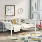 Daybed singolo con doghe in legno, colore bianco