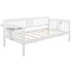 Daybed singolo con doghe in legno, colore bianco