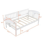 Daybed singolo con doghe in legno, colore bianco