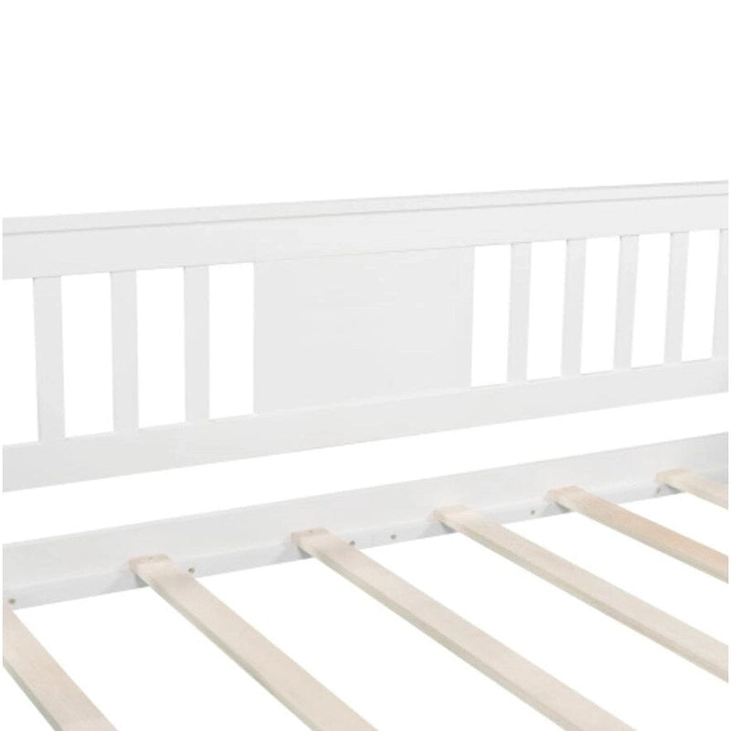 Daybed singolo con doghe in legno, colore bianco