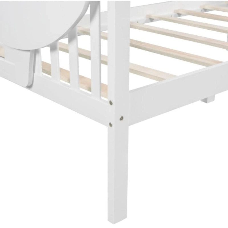 Daybed singolo con doghe in legno, colore bianco