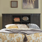 Letto matrimoniale con libreria Thornwood Hills Rock Beaten Gray con tagli a sega