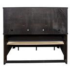 Letto matrimoniale con libreria Thornwood Hills Rock Beaten Gray con tagli a sega