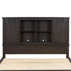 Letto matrimoniale con libreria Thornwood Hills Rock Beaten Gray con tagli a sega