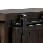 Letto matrimoniale con libreria Thornwood Hills Rock Beaten Gray con tagli a sega