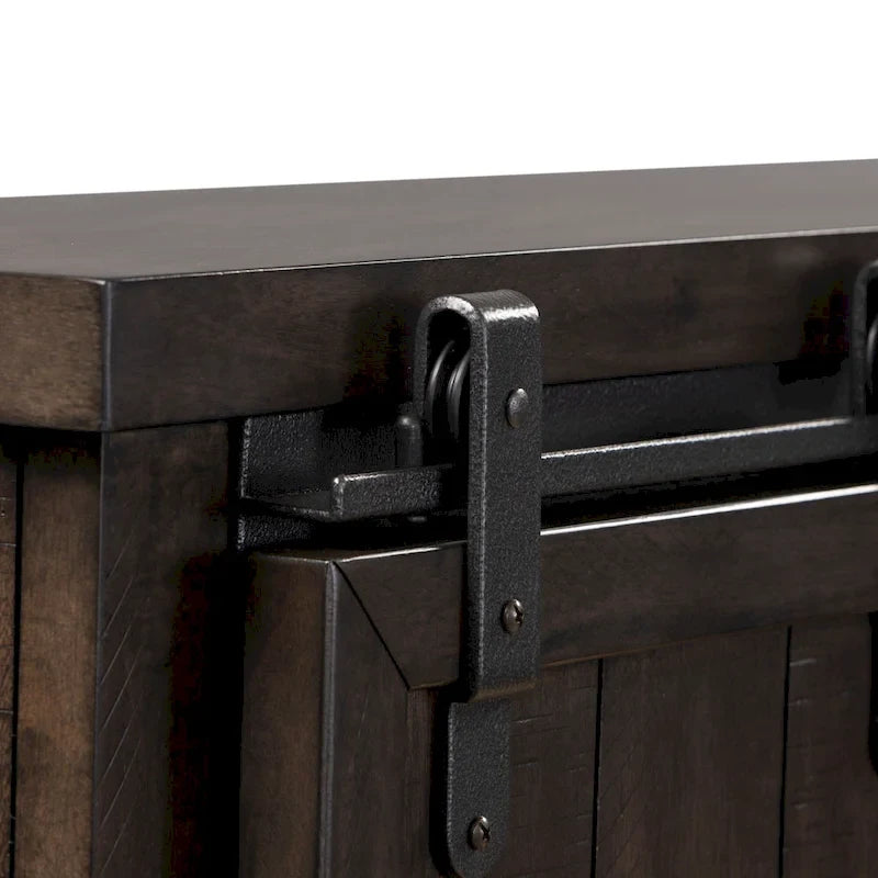 Letto matrimoniale con libreria Thornwood Hills Rock Beaten Gray con tagli a sega