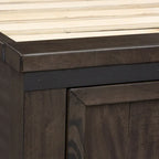 Letto matrimoniale con libreria Thornwood Hills Rock Beaten Gray con tagli a sega