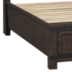 Letto matrimoniale con libreria Thornwood Hills Rock Beaten Gray con tagli a sega