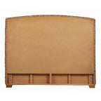 Letto California King Size in Legno Imbottito in Foglie di Banano Intrecciate a Mano, Marrone