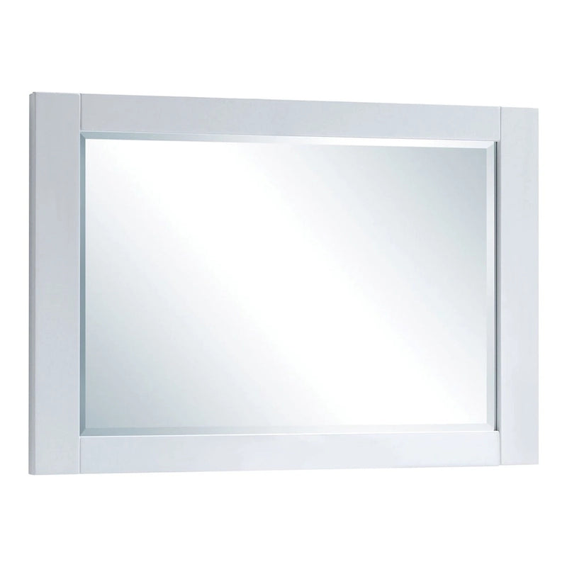 Comò e specchio a 2 pezzi a 6 cassetti, bianco contemporaneo