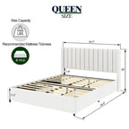 Letto con piattaforma imbottito in bouclé Queen Size con cassetto