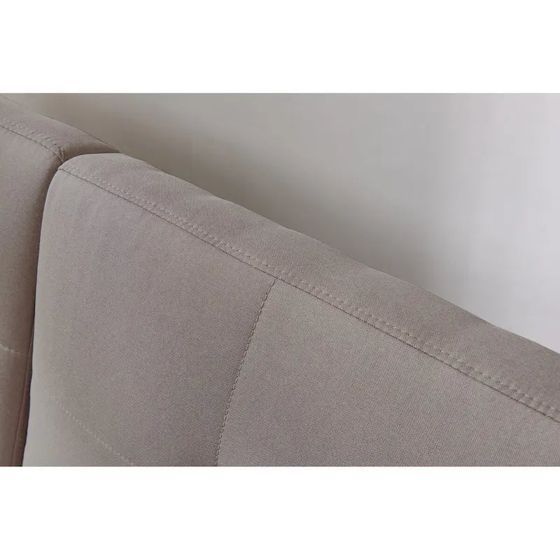 Divano letto futon convertibile con gambe in legno massello in tessuto di lino verde senape