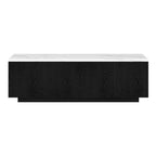 Tavolino rettangolare largo 48" con piano in finto marmo - 47,5 di larghezza