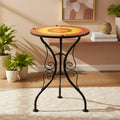 22 Sunflower Design Glass & Metal Side Table by Trademark Innovations