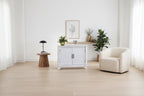 40 Retro Wood Sofa Couch Table with Adjustable Storage Shelf