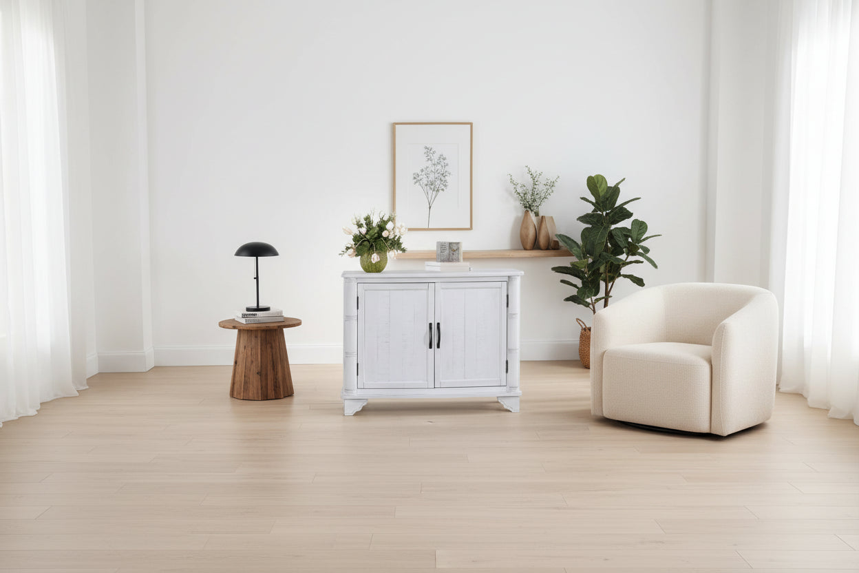 40 Retro Wood Sofa Couch Table with Adjustable Storage Shelf