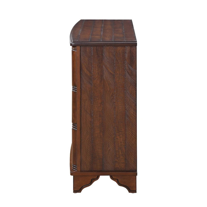 Tavolo da divano in legno retrò da 40" con ripiano portaoggetti regolabile