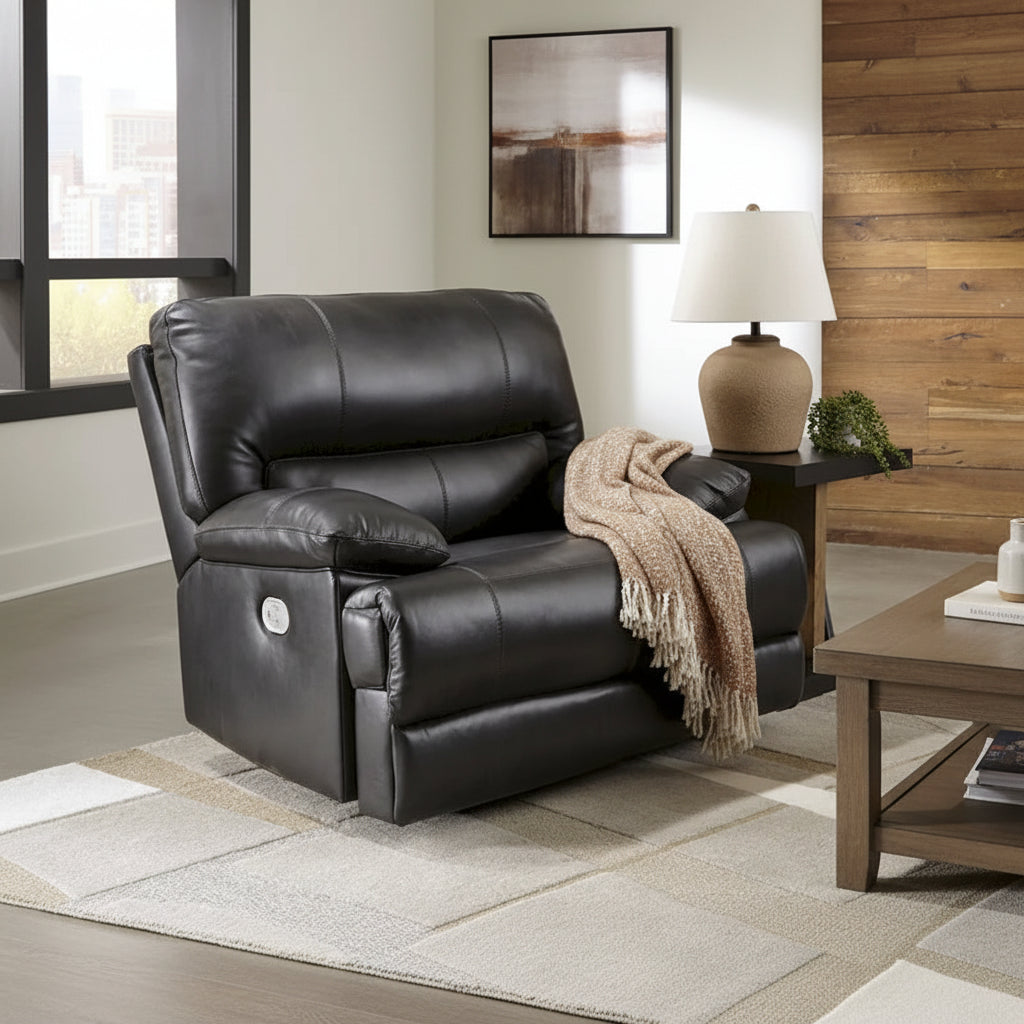 Signature Design by Ashley Mountainous Black Power Recliner