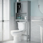 RiverRidge Somerset Over the Toilet Bathroom Spacesaver Wall Medicine Storage Cabinet with Adjustable Shelf - Gray