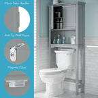 Pensile da bagno salvaspazio sopra il WC con ripiano regolabile – Grigio